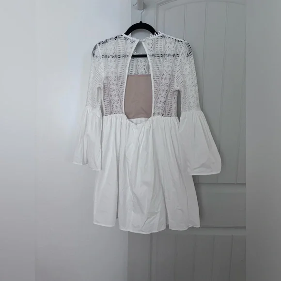 Endless Rose Bell Sleeve Mini Dress in White S - Picture 9 of 11